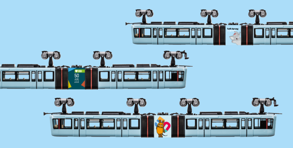 Drei Sondermodelle der Schwebebahn