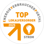 Guetesiegel der Energieverbraucherportal fuer die WSW als Top Lokalversorger fuer Strom 2025